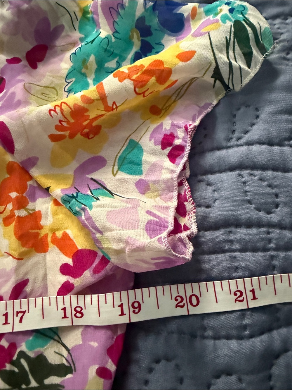 Multi-Color Floral Ruffle Short-Sleeve Blouse - Picture 6 of 8